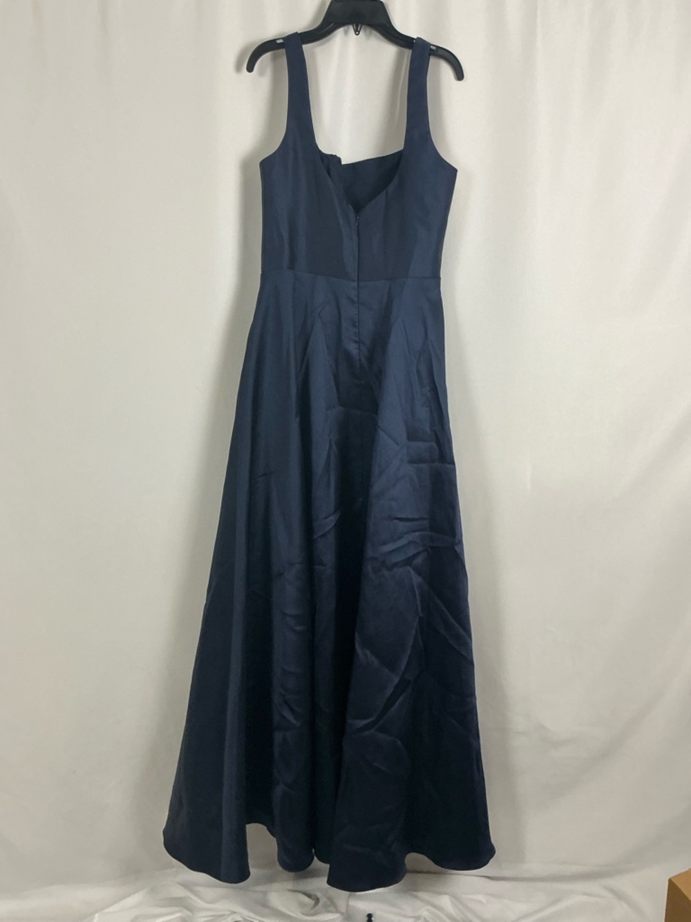 Dessy Collection Midnight Navy Satin Square-Neck Maxi Dress - Picture 3 of 5